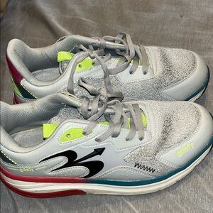 Women's Gray and Red Sneakers